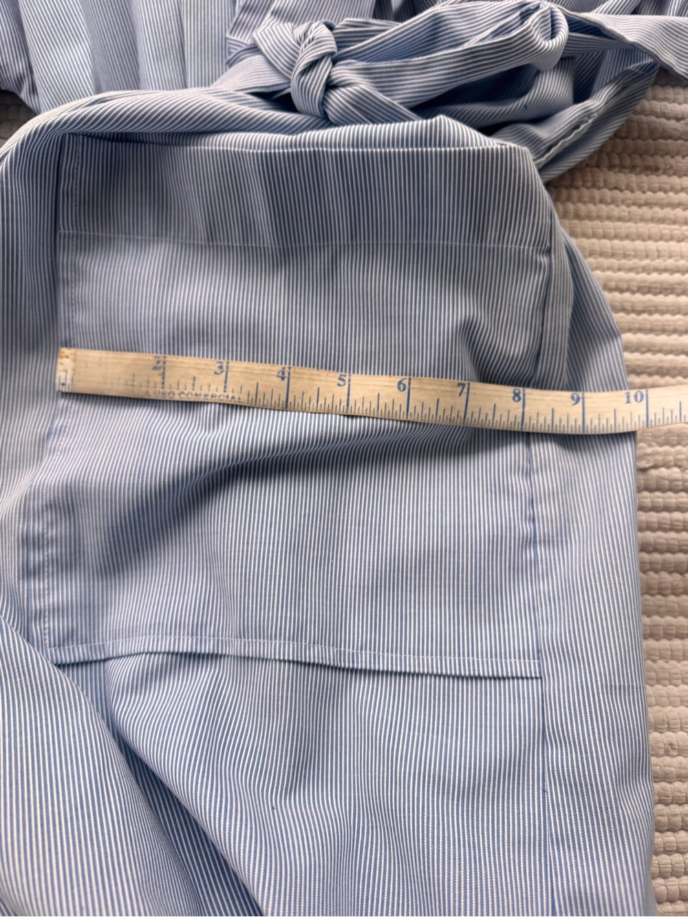 Vintage Pierre Cardin Blue Stripe Robe Duster Kimono Lounge Coverup OS - Picture 9 of 14